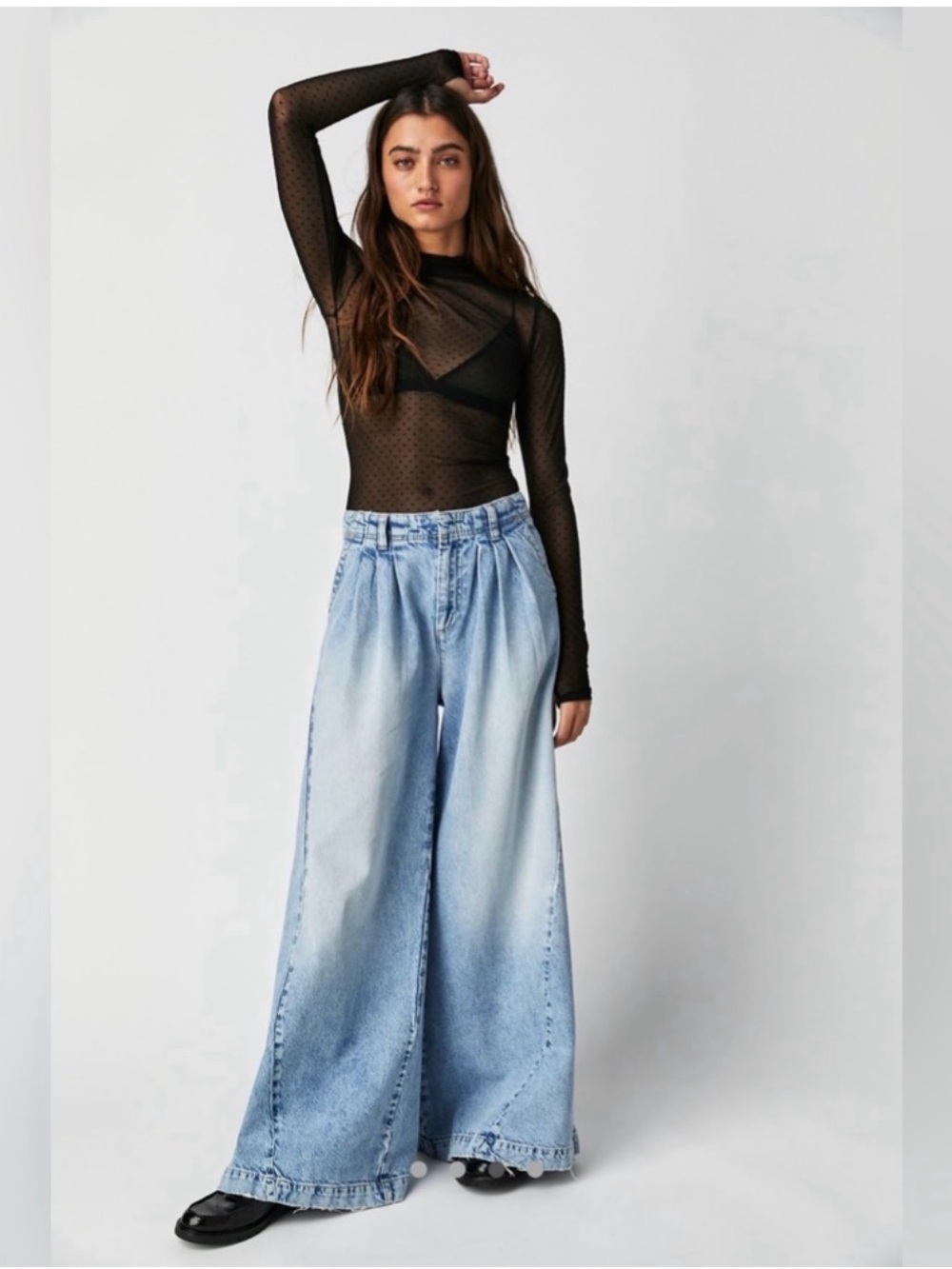 We The Free Light Blue Wide-Leg Washed equinox Jeans